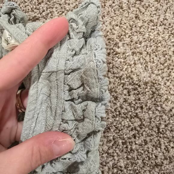 Toddler Girl Rylee + Cru Green Linen Blend One Piece Romper Outfit | Size 2-3Y - Picture 5 of 9